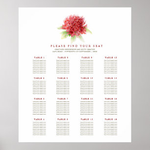 Affiche Photos de fleurs de waratah rouge mariage 16 table