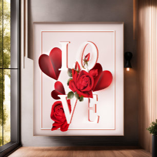 Affiche Photos de la Saint Valentin avec roses rouges spéc