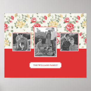 Affiche Photos et texte de famille élégants du papier