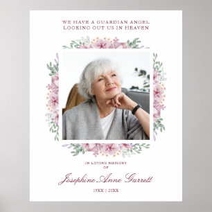 Affiche Photos florales roses Souvenir Mariage Chers collè