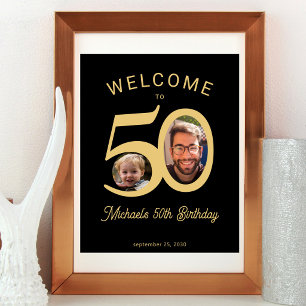 Affiche Photos personnalisées 50e anniversaire bienvenue o