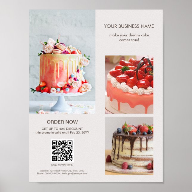 Affiche Photos personnalisés Scanner le code QR Menu Boula (Devant)