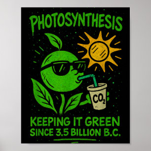 Affiche Photosynthèse drôle - Écologie verte Keeng Biol
