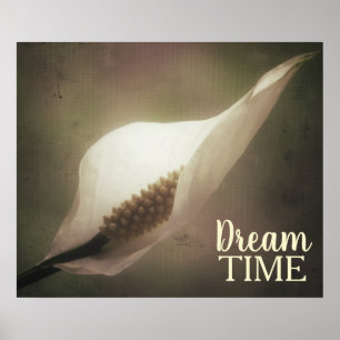 Affiche Phrase du temps de rêve photo Peace Lily