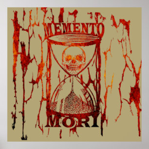 Affiche Phrase latin - Saisir Le Jour - Crâne Memento Mori