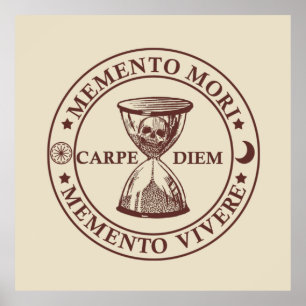 Affiche Phrase latin - Saisir le jour - Memento Mori