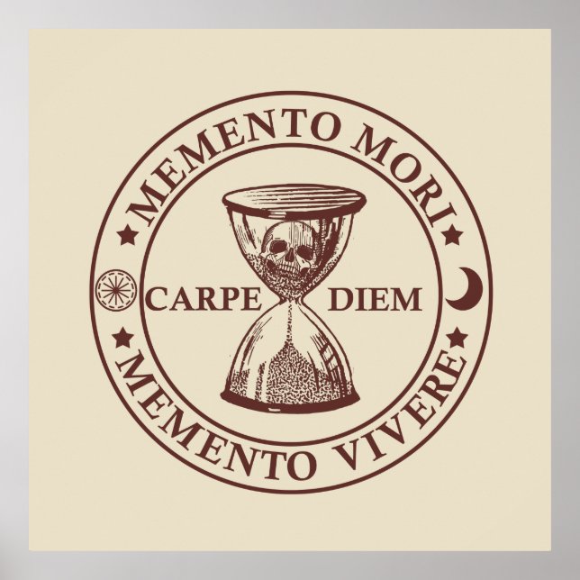 Affiche Phrase latin - Saisir le jour - Memento Mori (Devant)