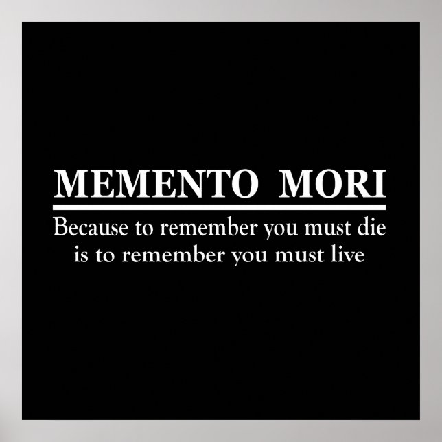 Affiche Phrase latine - Memento Mori (Devant)
