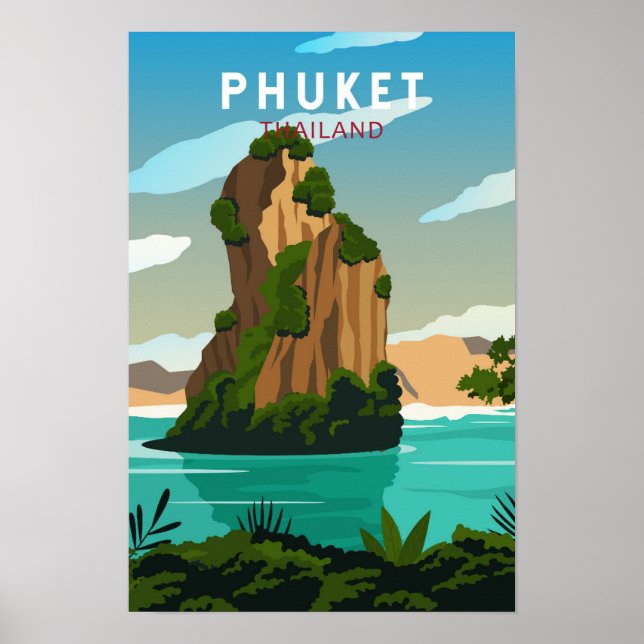 Affiche Phuket Thaïlande Rétro (Devant)
