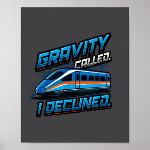 Affiche Physique du train à sustentation magnétique Humour