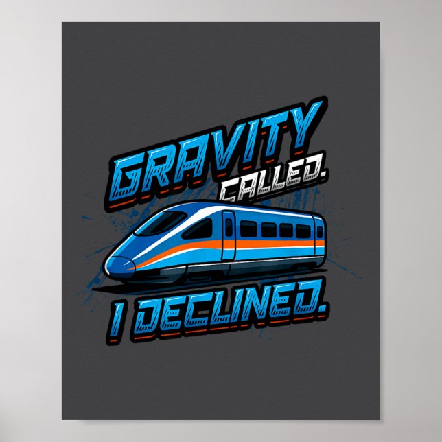Affiche Physique du train à sustentation magnétique Humour (Devant)