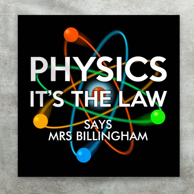 Affiche Physique Personnalisée C'est la Loi Science (Personalized Physics It's the Law Science Poster)