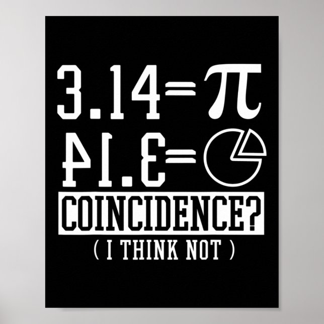 Affiche Pi 3.14 Math Happy 14 Mars Anniversaire Coïncidenc (Devant)