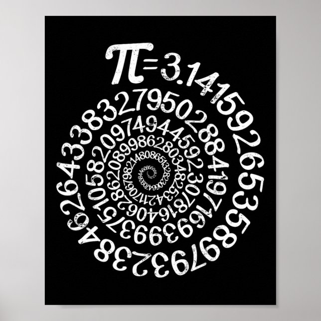 Affiche Pi = 3,14 Spiral Math Science Geek 3,14 Pi Day Ste (Devant)
