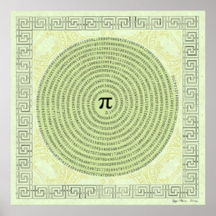 Affiche Pi dans une spirale ~ Math comme art