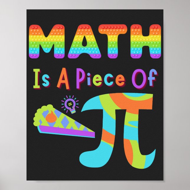 Affiche Pi Day 2023 Math Is A Piece Of Pi Rainbow Letters  (Devant)