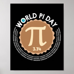 Affiche Pi Day - 3.14 Mars 14 - Math Geometry Nerd - Pie