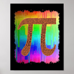 Affiche Pi Day 3.14 Mars 14th Cool Funny Nerd Math Geek R