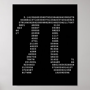 Affiche Pi Day Ascii Pi 3.14 Numéro Geek mathématique