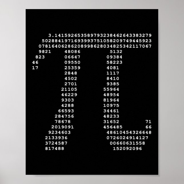 Affiche Pi Day Ascii Pi 3.14 Numéro Geek mathématique (Devant)