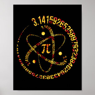 Affiche Pi Day Atom Pi 3.14 Science Math Lover