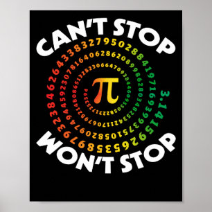 Affiche Pi Day Can't Won't Stop Math 2022 Robe Kids Art