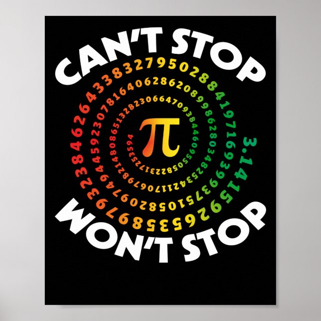 Affiche Pi Day Can't Won't Stop Math 2022 Robe Kids Art (Devant)
