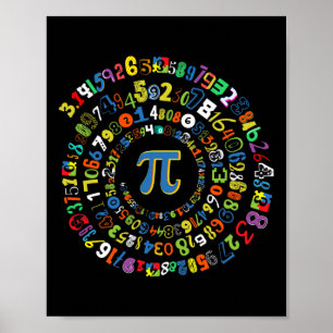 Affiche Pi Day Funny Spiral Math Geek Mathématiques Cool L