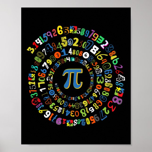 Affiche Pi Day Funny Spiral Math Geek Mathématiques Cool L (Devant)