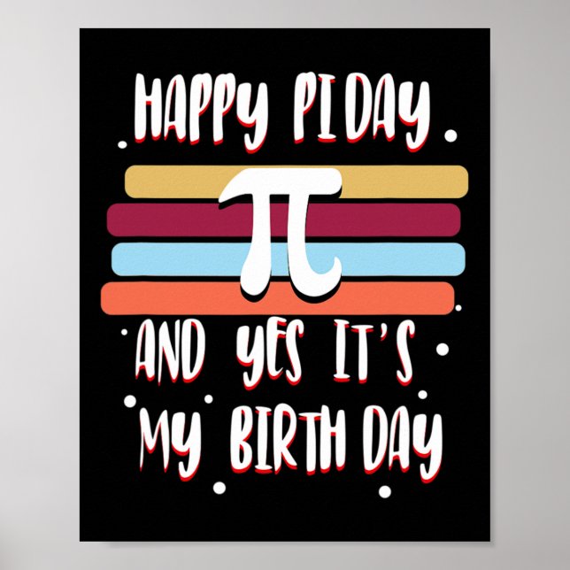 Affiche Pi Day Joyeux anniversaire 3.14 Cool numéros amusa (Devant)