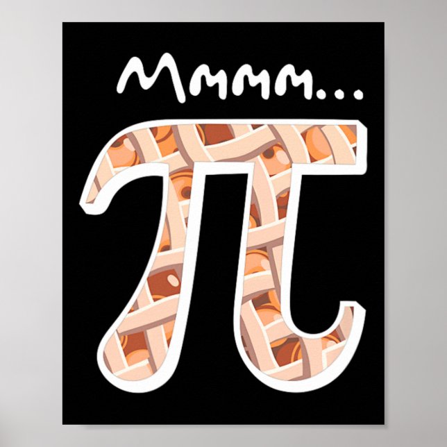 Affiche Pi Day Mmm Pi Shirt Funny Mmmm Pi Sur Pie (Devant)