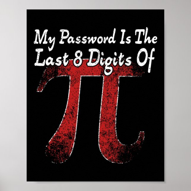 Affiche Pi Day - Mon Mot Est Le Dernier 8 Chiffres De Pi (Devant)