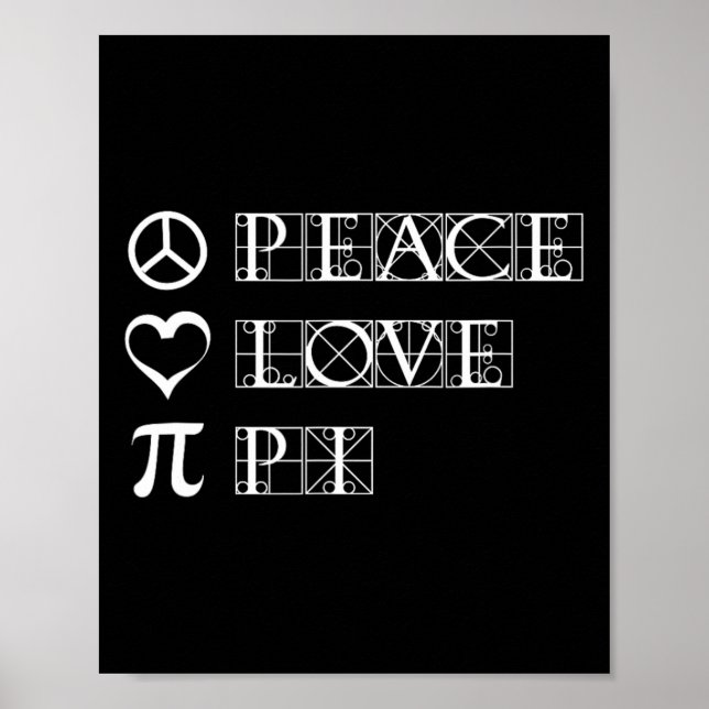 Affiche Pi Day Peace Love Math Geometry Trigonometry (Devant)