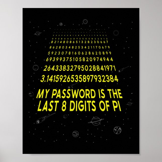 Affiche Pi Day Sarcastique Mon Pword Est Le Dernier 8 Chif (Devant)
