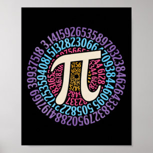 Affiche Pi Day Shirt Circulaire 3.14 Pi Math Students Scho