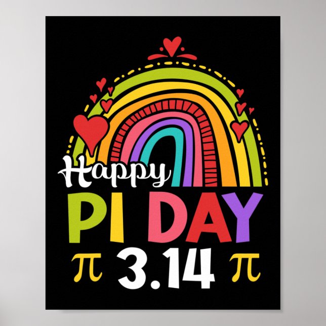 Affiche Pi Day Shirt Enseignant Rainbow Funny Happy Pi Day (Devant)