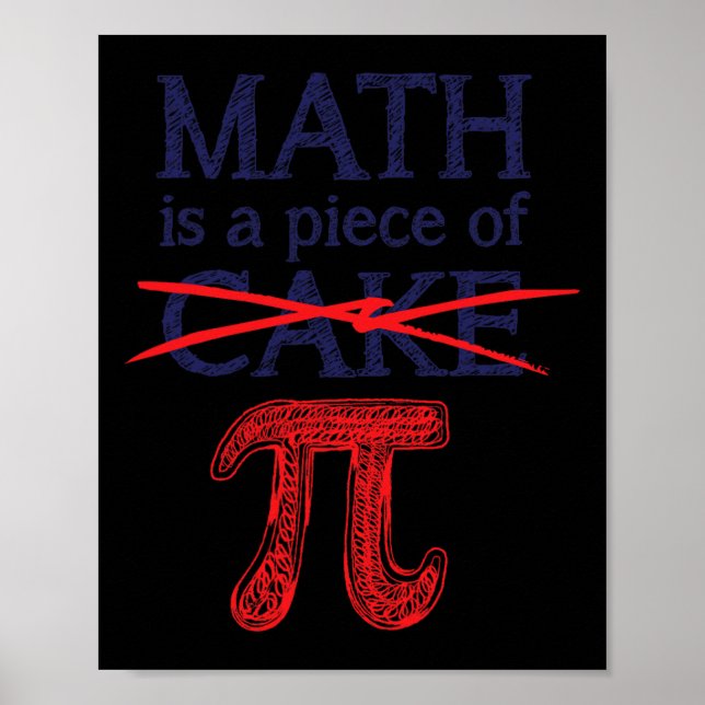 Affiche Pi Day Shirt Math Est Un Morceau De Gâteau Drôle P (Devant)