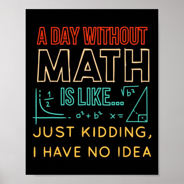 Affiche Pi Day Shirt Rétro Un Jour Sans Maths (Devant)