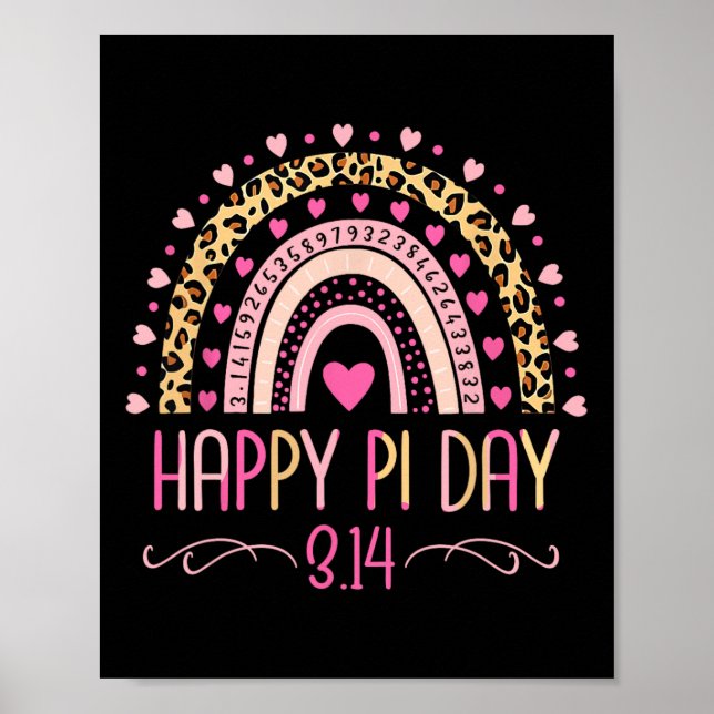 Affiche Pi Day Spiral Pi Math Enseignant 3.14 Leopard Arc- (Devant)