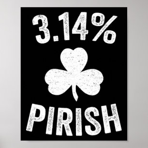 Affiche Pi Day St. Patrick's 3.14 Irish Funny Pirish Math