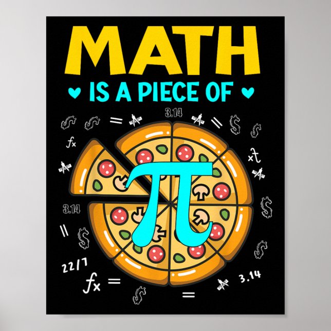 Affiche Pi Jour 3.14 Math Est Une Pièce De Pizza Bitcoin S (Devant)