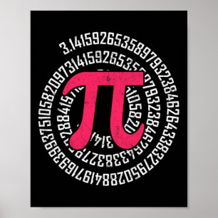 Affiche Pi Jour Math Geek Nerd 3.1415 Numéro Irrationnel P