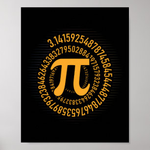 Affiche Pi Jour Math Geek Nerd 3.1415 Numéro Irrationnel P