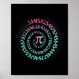 Affiche Pi Jour Math Geek Nerd 3.1415 Numéro Irrationnel P
