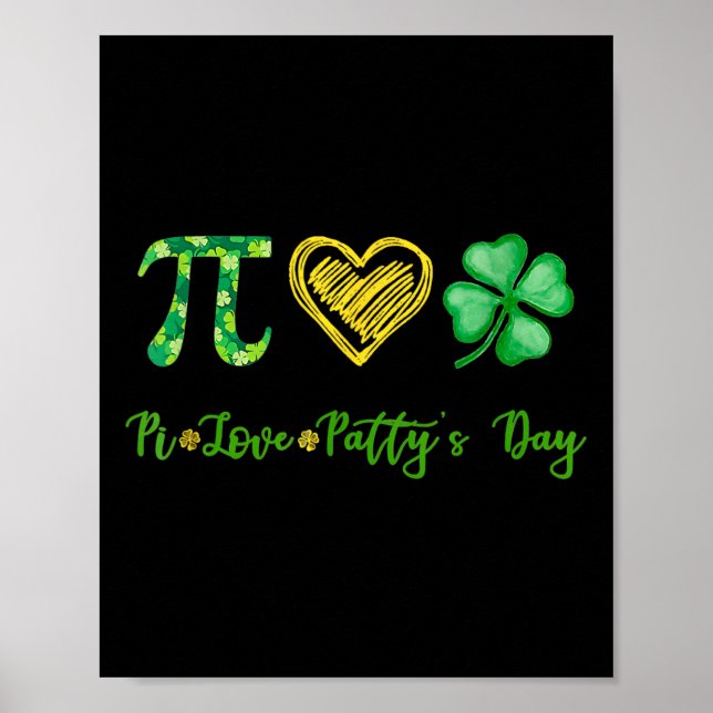 Affiche Pi Love Shamrock Patty's Day Math Enseignant St Pa (Devant)