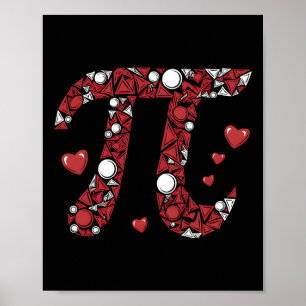 Affiche Pi Math Lover Enseignant Valentines Coeurs de jour