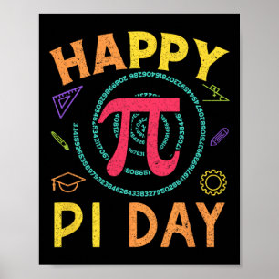 Affiche Pi Math Science Stem Cadeau 3.14 Pi Jour Vintage R