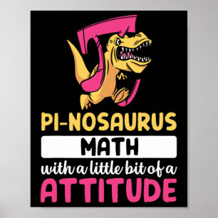 Affiche Pi Mathématiques Mathématiques Dinosaure Dino Pi D
