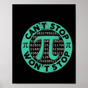 Affiche Pi ne peut pas arrêter Pi Wont Arrêter Math Pi Day