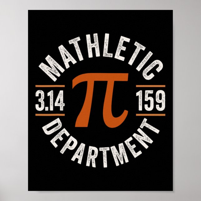Affiche Pi Shirt Enseignant Mathletic Département Vintage  (Devant)